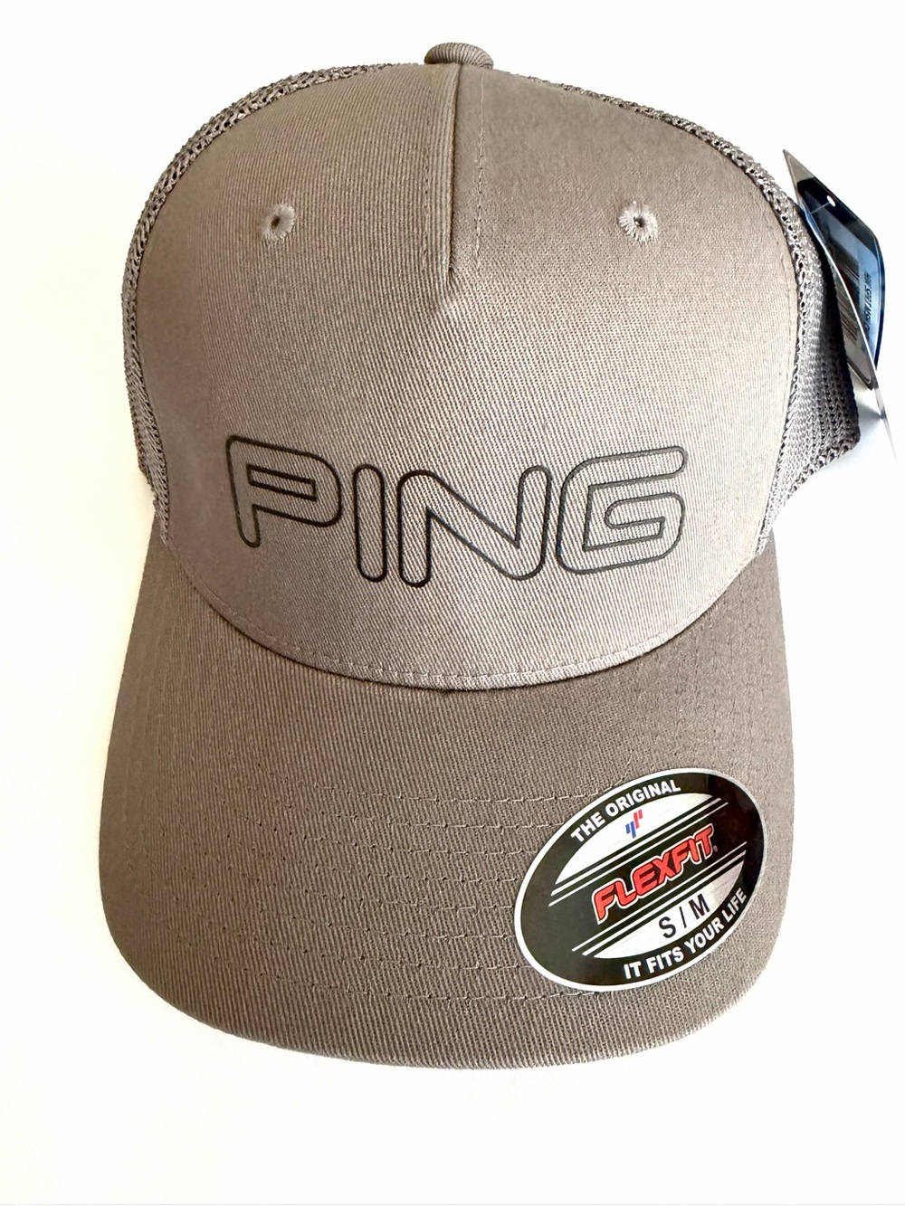 PING Taupe Mesh-Back Trucker Golf Cap